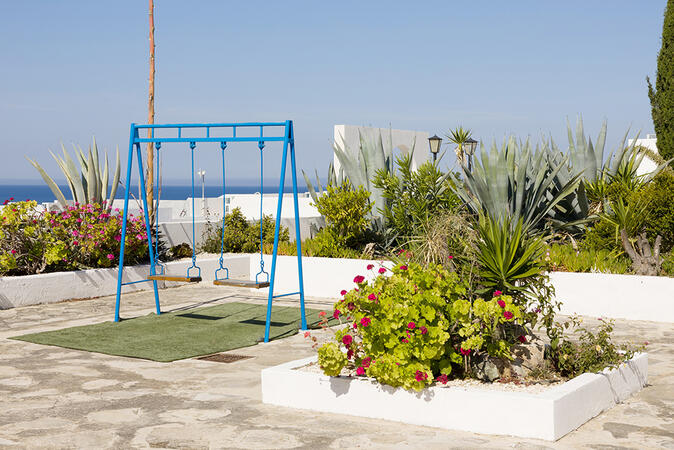 Landscaped communal gardens within the Ikaria Village complex.