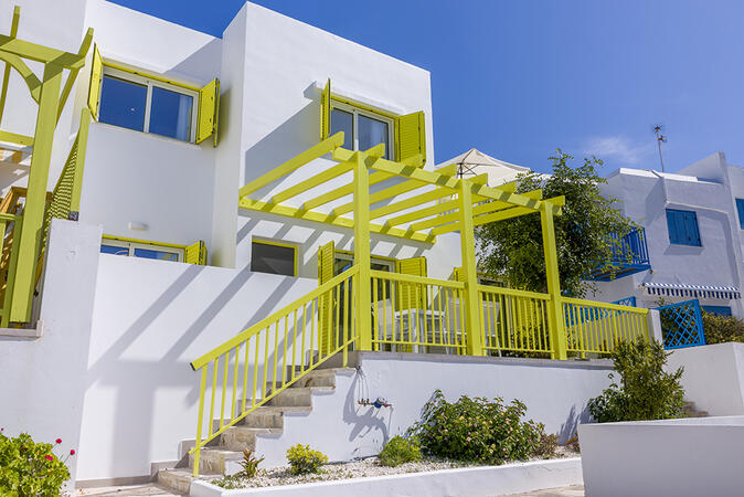 Front view of Yellow16 holiday accommodation in Paphos, Cyprus.